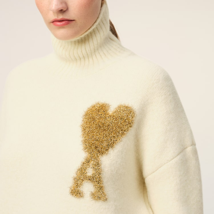 ami Gold Adc Turtleneck – Off-White