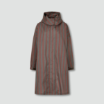 JAJU Loose Fit Hooded Rain Long Jumper – Dark Brown