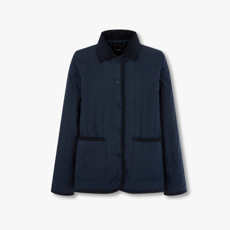 JAJU Corduroy Collar Jacket – Navy