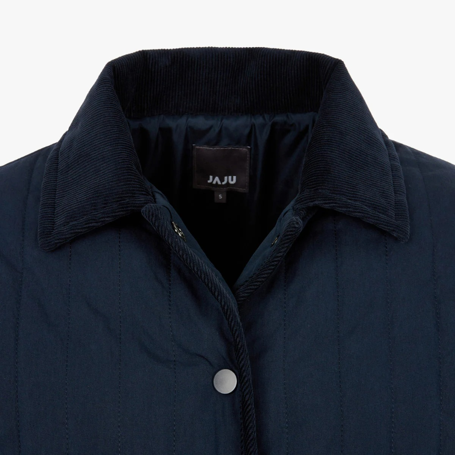 JAJU Corduroy Collar Jacket – Navy