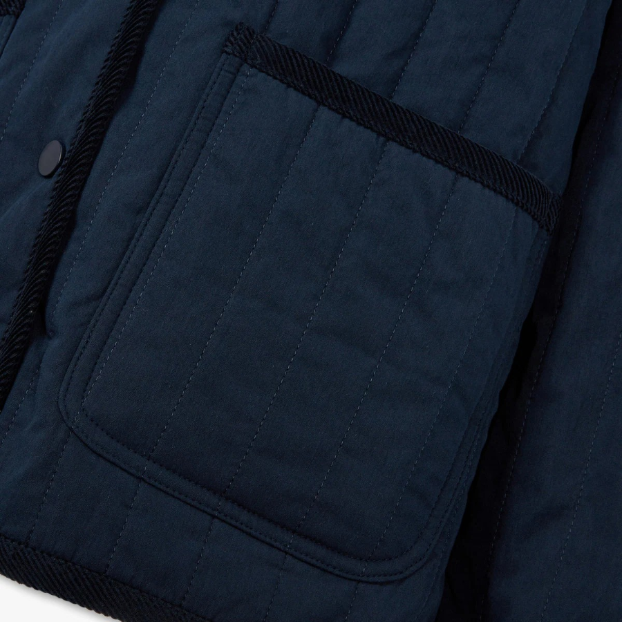 JAJU Corduroy Collar Jacket – Navy