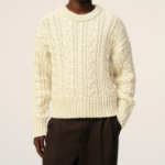 ami Cable Lurex Knit Sweater – Off-White
