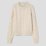ami Cable Lurex Knit Sweater – Off-White