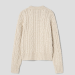 ami Cable Lurex Knit Sweater – Off-White