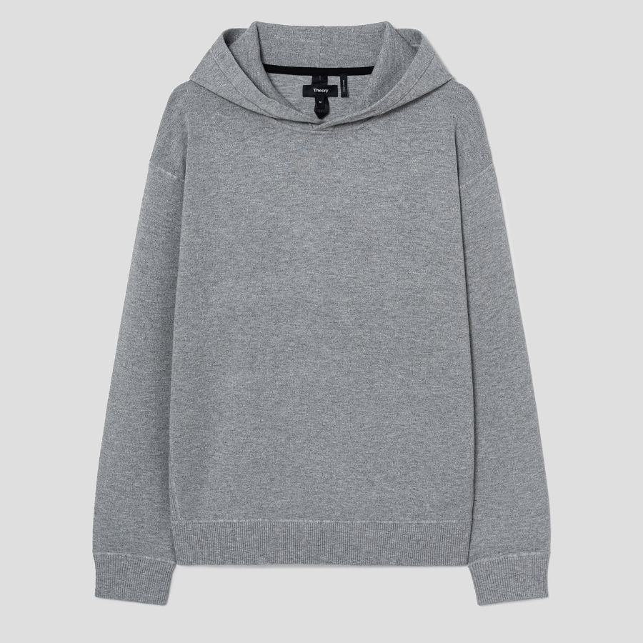 Theory Men Light Bilen Relax Hood Sweater - Grey