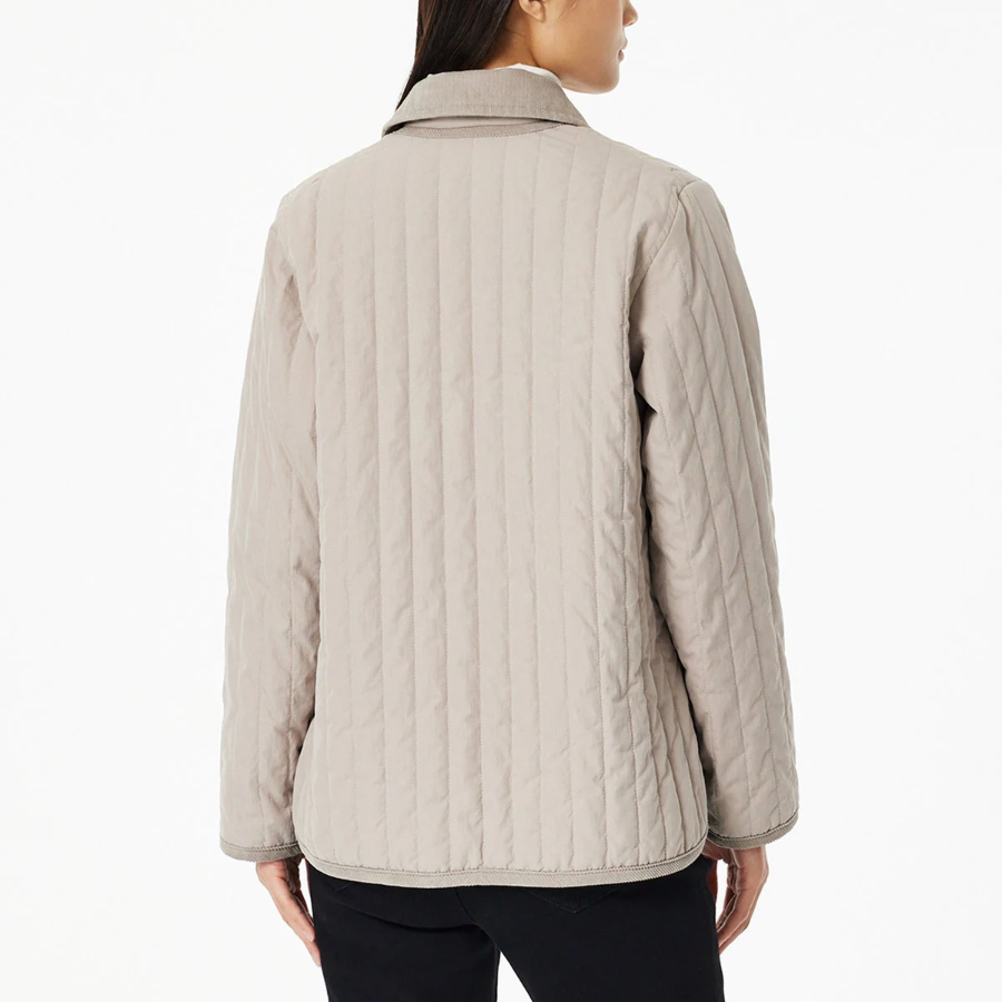 JAJU Corduroy Collar Jacket – Beige