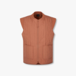 JAJU Quilted Zip-Up Vest – Brick