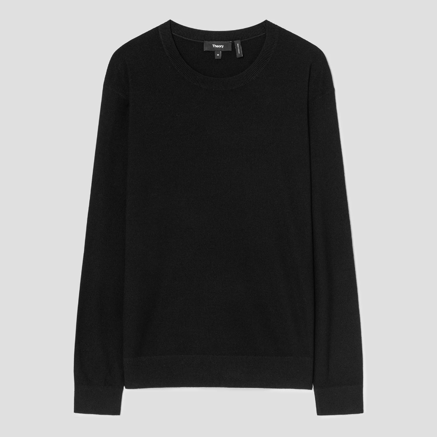 Theory Men Light Bilen Riland Grid Sweater - Black
