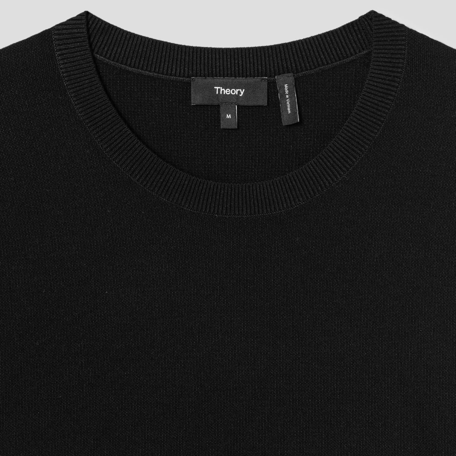 Theory Men Light Bilen Riland Grid Sweater - Black