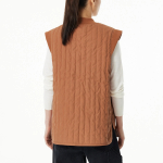 JAJU Quilted Zip-Up Vest – Brick