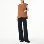 JAJU Quilted Zip-Up Vest – Brick