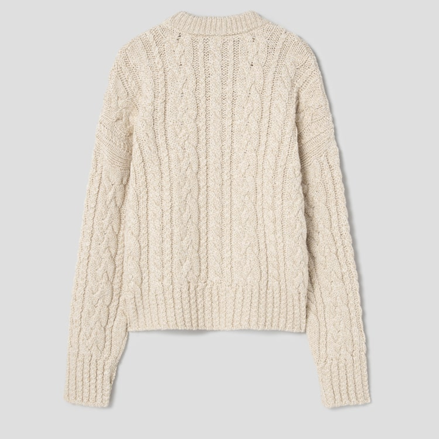 ami Cable Lurex Knit Sweater – Off-White