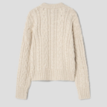 ami Cable Lurex Knit Sweater – Off-White