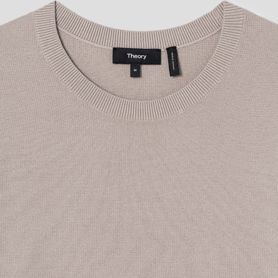 Theory Men Light Bilen Riland Grid Sweater - Earl Grey