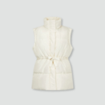 JAJU Padded Waist Tie Vest – Ivory
