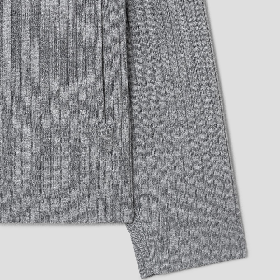 Theory Men Light Bilen Full Zip Cardigan - Melange Grey