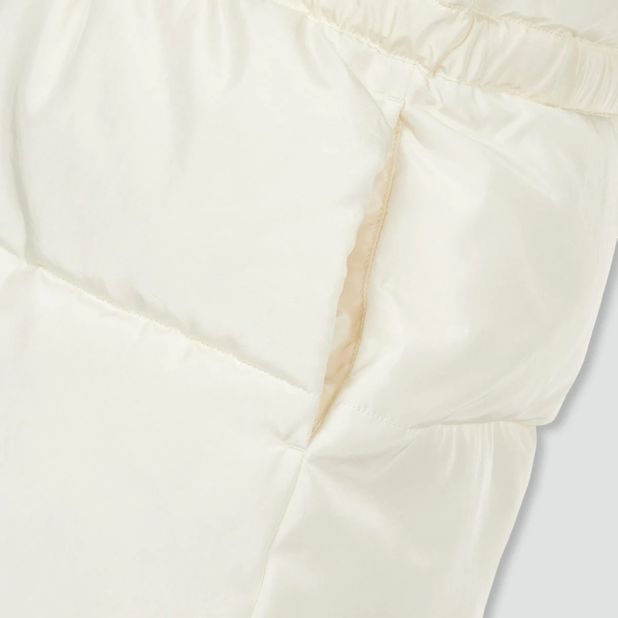 JAJU Padded Waist Tie Vest – Ivory