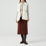 JAJU Padded Waist Tie Vest – Ivory