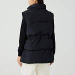 JAJU Loose-Fit Puffer Vest – Black