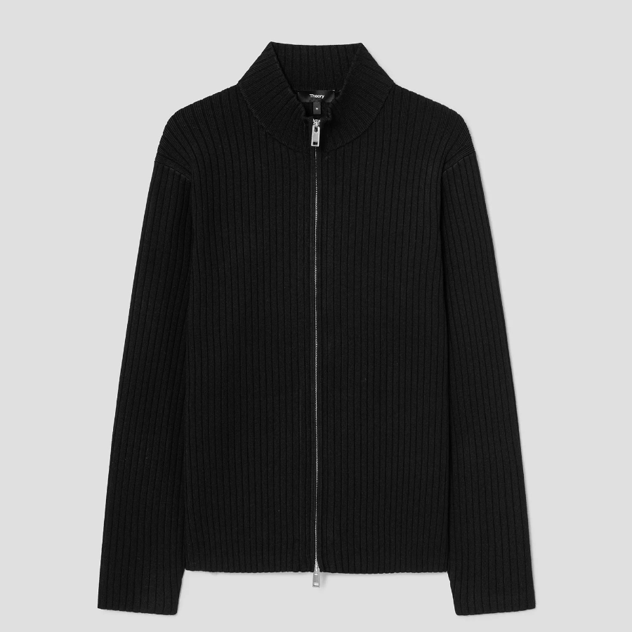 Theory Men Light Bilen Full Zip Cardigan - Black