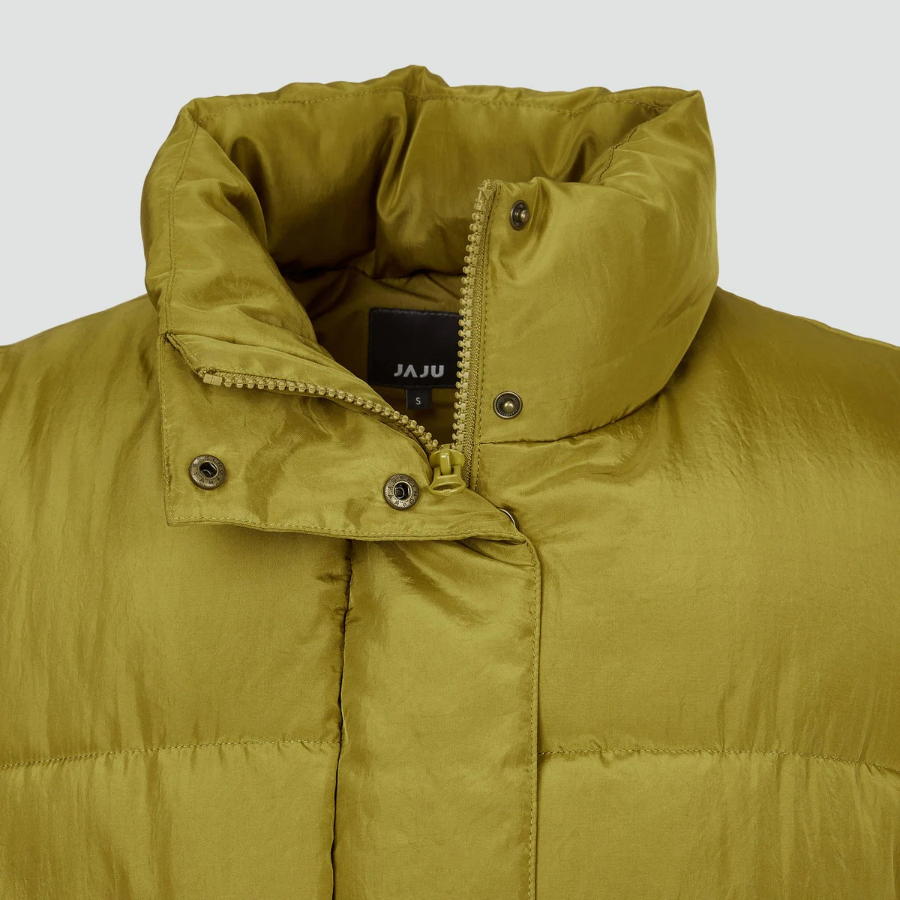 JAJU Loose-Fit Puffer Vest – Olive