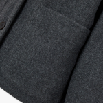 JAJU Loose-Fit Collar Pocket Coat – Charcoal