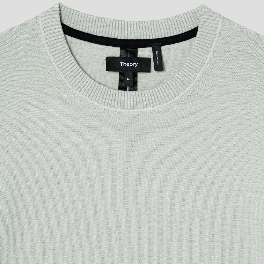 Theory Men Light Bilen Relax Crew Neck Sweater - Light Greenstone
