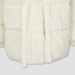 JAJU Loose-Fit High-Neck Puffer Jumper – Ivory