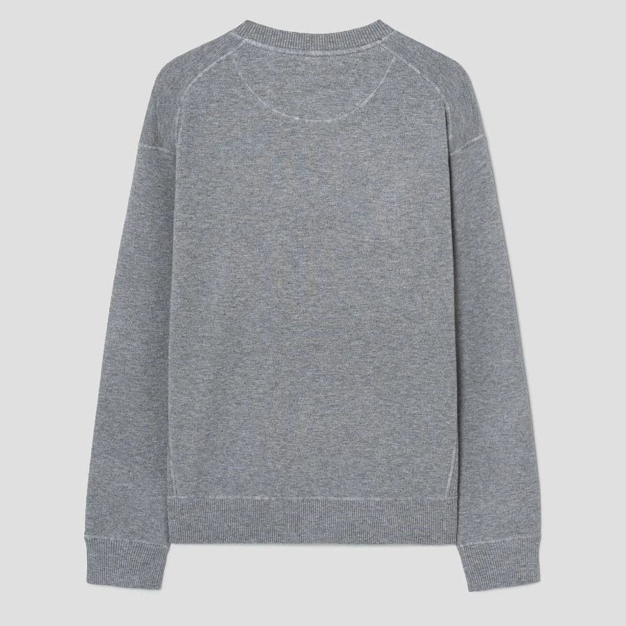 Theory Men Light Bilen Relax Crew Neck Sweater - Melange Grey
