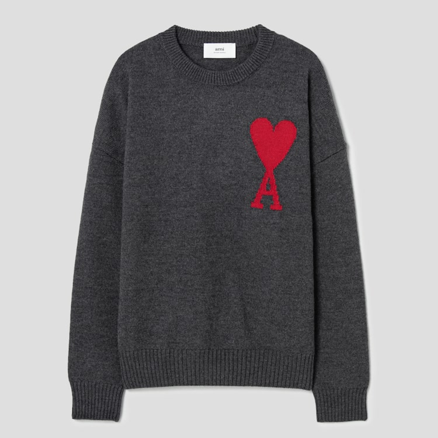 ami Intarsia Adc Sweater – Grey