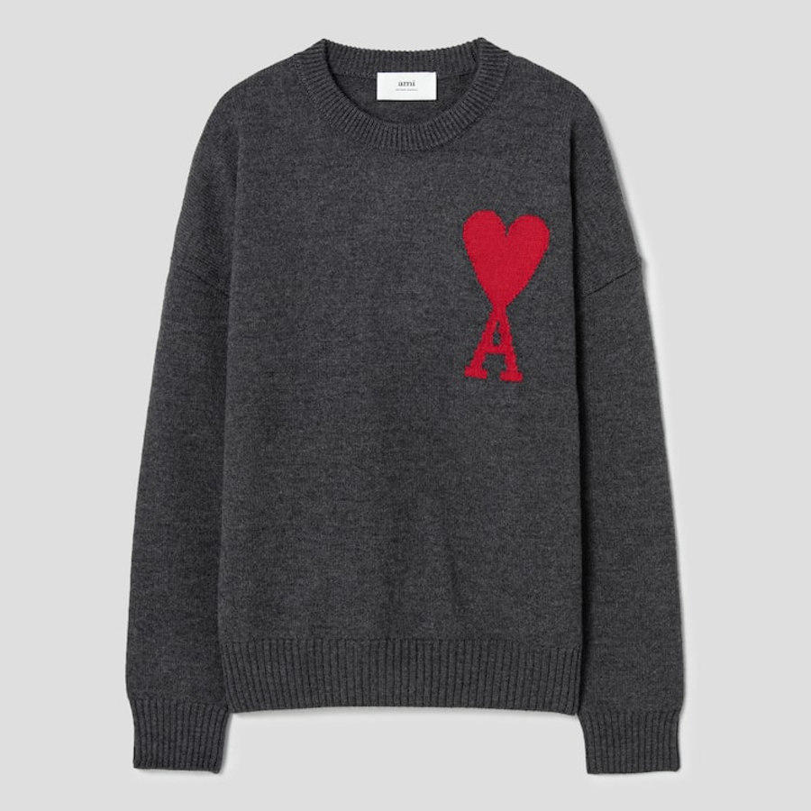 ami Intarsia Adc Sweater – Grey