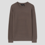 Theory Men Novo Merino Maden Crew Neck Sweater - Dark Taupe