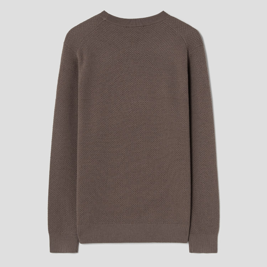 Theory Men Novo Merino Maden Crew Neck Sweater - Dark Taupe