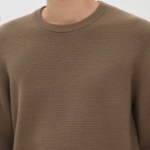 Theory Men Novo Merino Maden Crew Neck Sweater - Dark Taupe