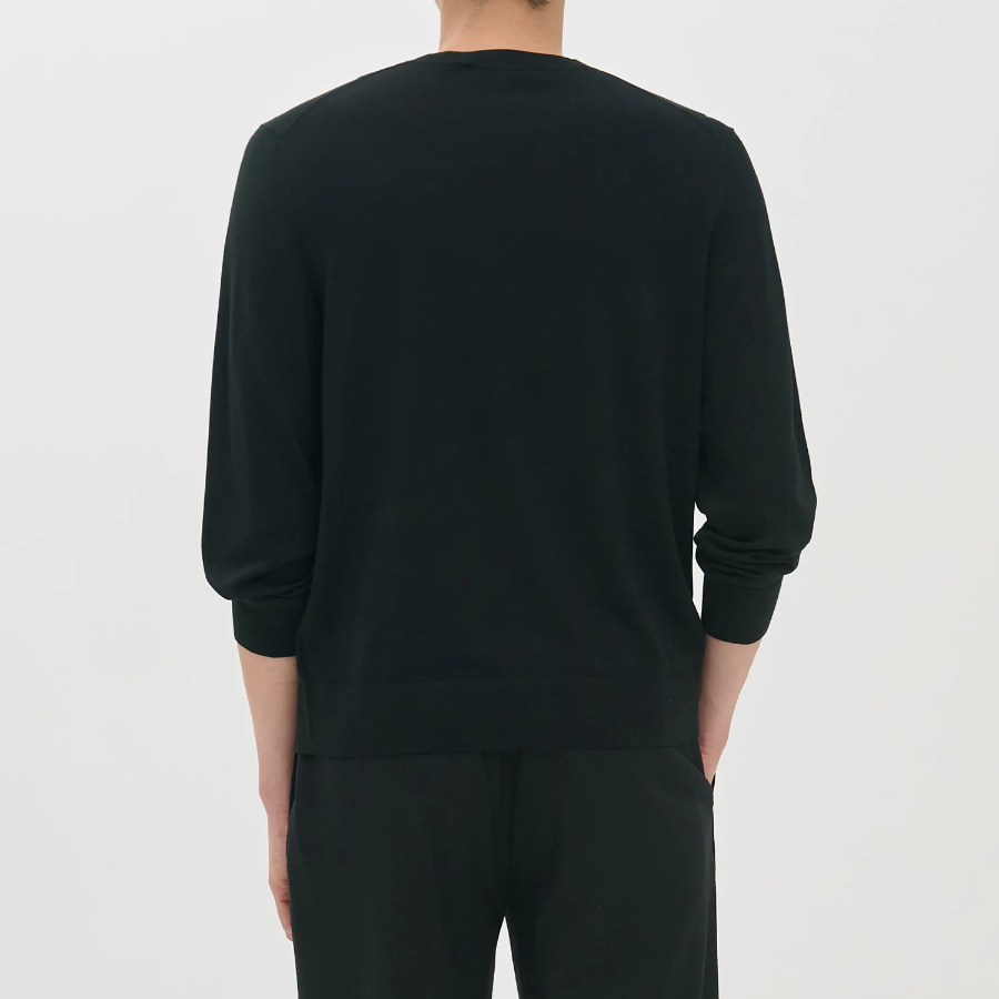 Theory Men Regal Wool Crew Neck Sweater - Black