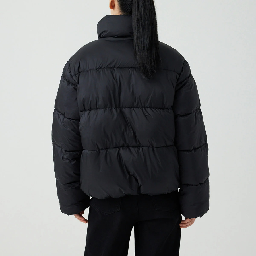 JAJU Loose-Fit Short Puffer Jumper – Black