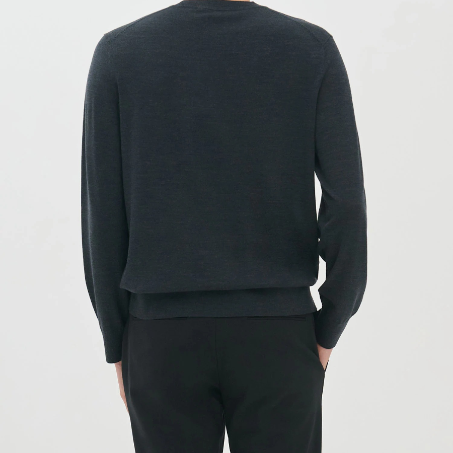 Theory Men Regal Wool Crew Neck Sweater - Pestle Melange