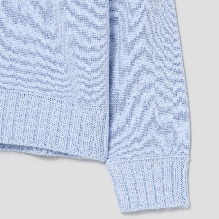 Theory Men Montana Wool Crew Neck Sweater - Sky Light Melange