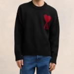 ami Intarsia Adc Sweater – Black