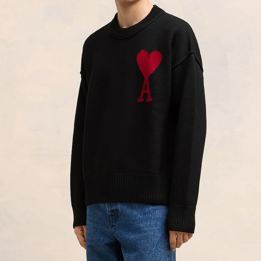 ami Intarsia Adc Sweater – Black