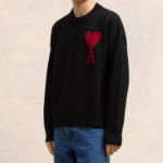ami Intarsia Adc Sweater – Black