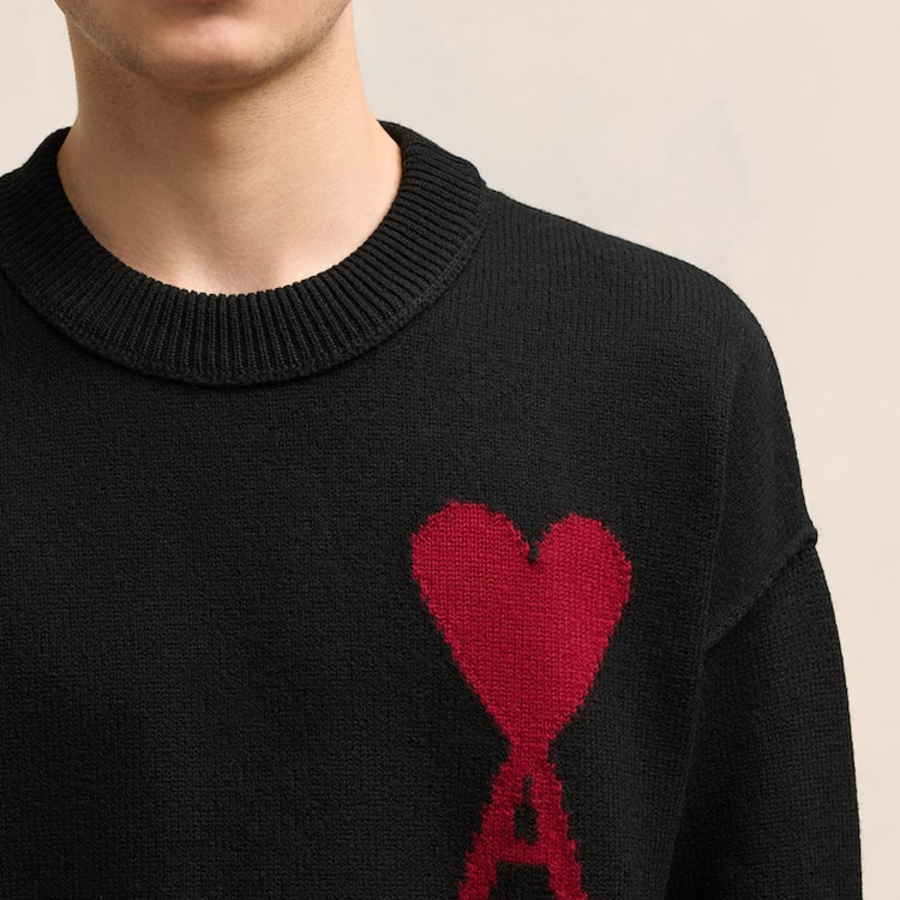 ami Intarsia Adc Sweater – Black