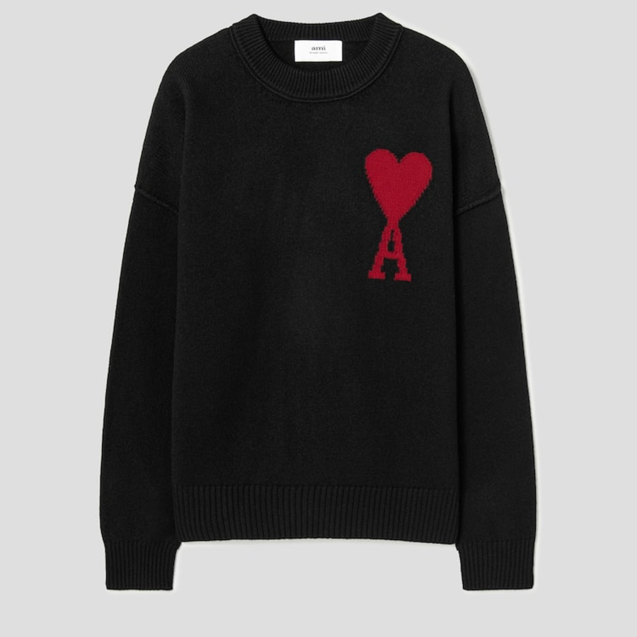 ami Intarsia Adc Sweater – Black