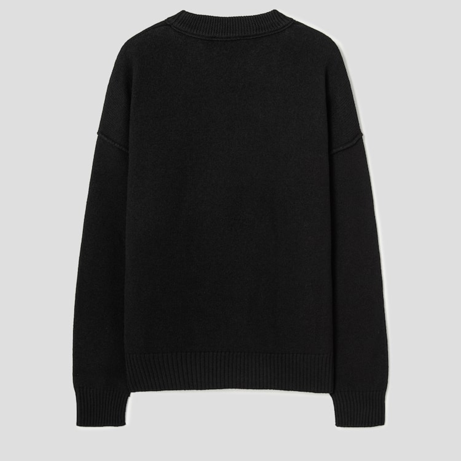 ami Intarsia Adc Sweater – Black