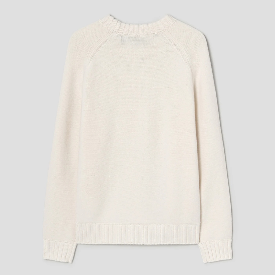 Theory Men Montana Wool Crew Neck Sweater - Winter White