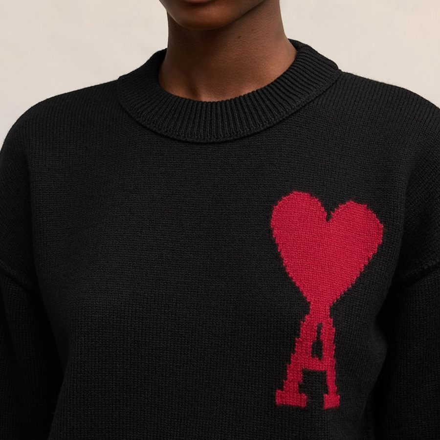 ami Intarsia Adc Sweater – Black