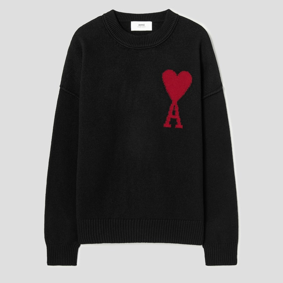 ami Intarsia Adc Sweater – Black