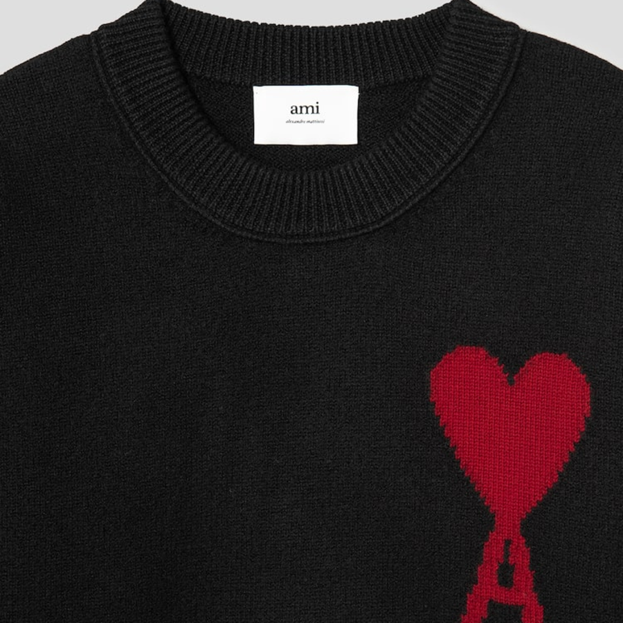 ami Intarsia Adc Sweater – Black