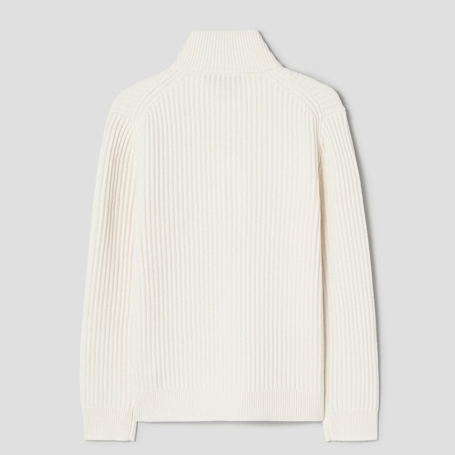 Theory Men Merino Tomas Full Zip Cardigan - White Ivory