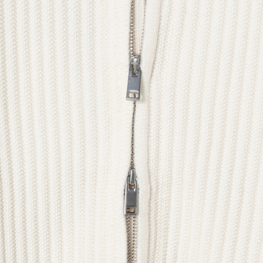 Theory Men Merino Tomas Full Zip Cardigan - White Ivory